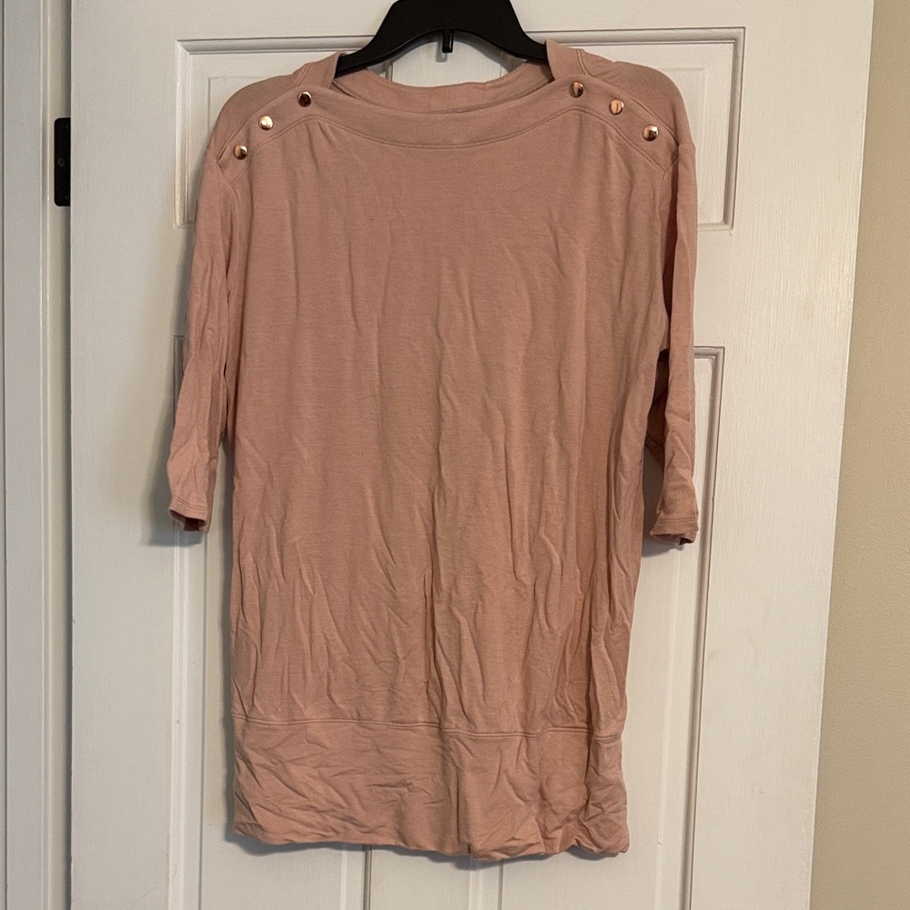 Isabel Maternity by Ingrid & Isabel Dusty Rose Button-Shoulder Maternity Top